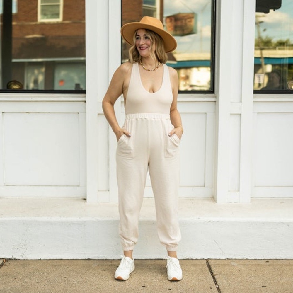 Vada Winter Cream Jumpsuit 1X